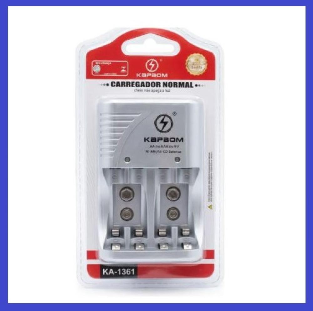 1285 - Carregador Portátil - (AAA-AA) Bivolt  9V – 60 Hz (KapBom)