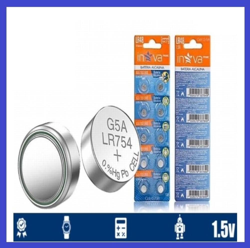 1592 - Bateria Botão – LR754LR193LR48 (AG5) 1.5V Alcalina – CELL 10798 (Cartela 10 UND)